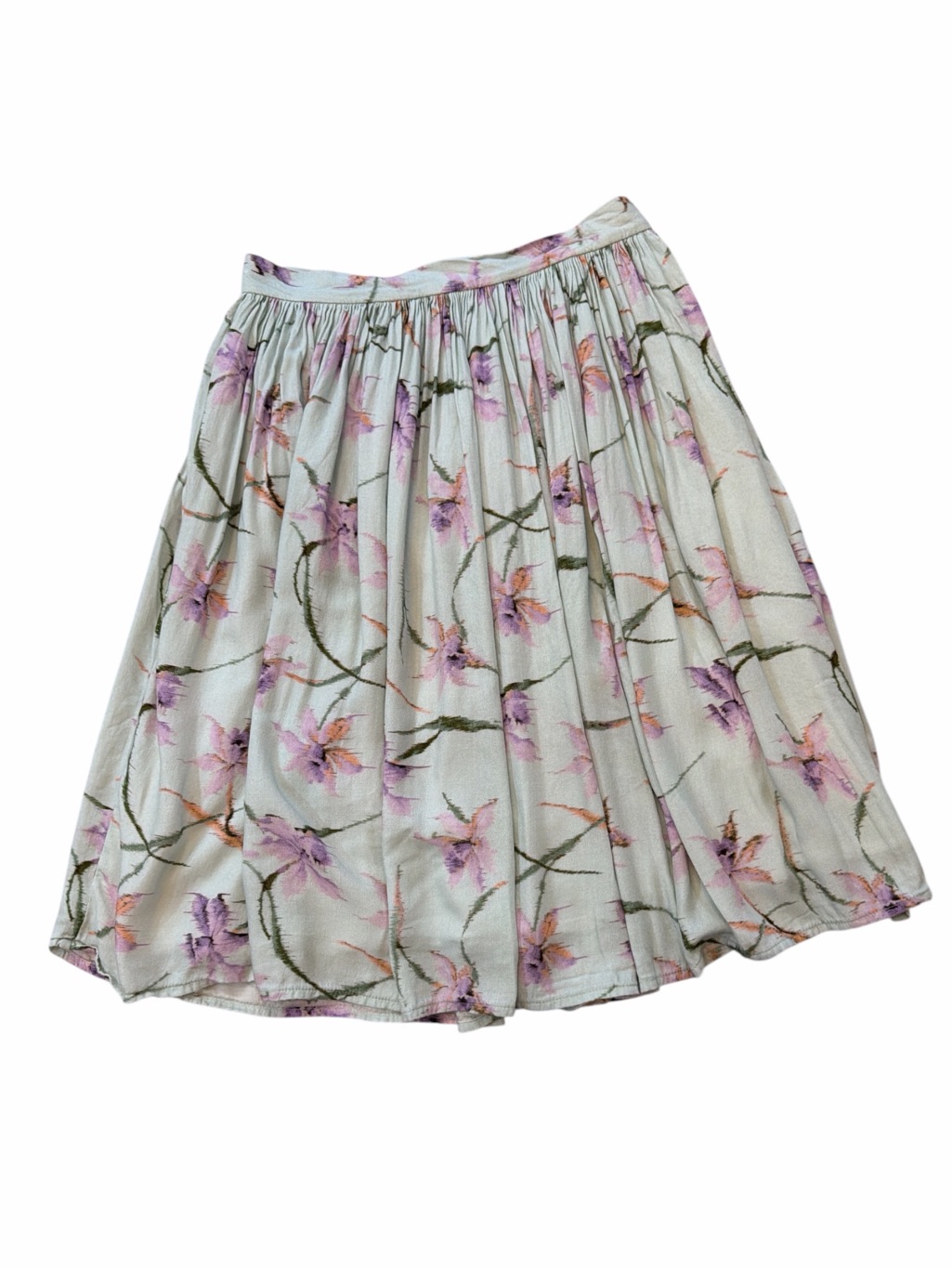 Morley Floral Skirt In Light Green And Lavender